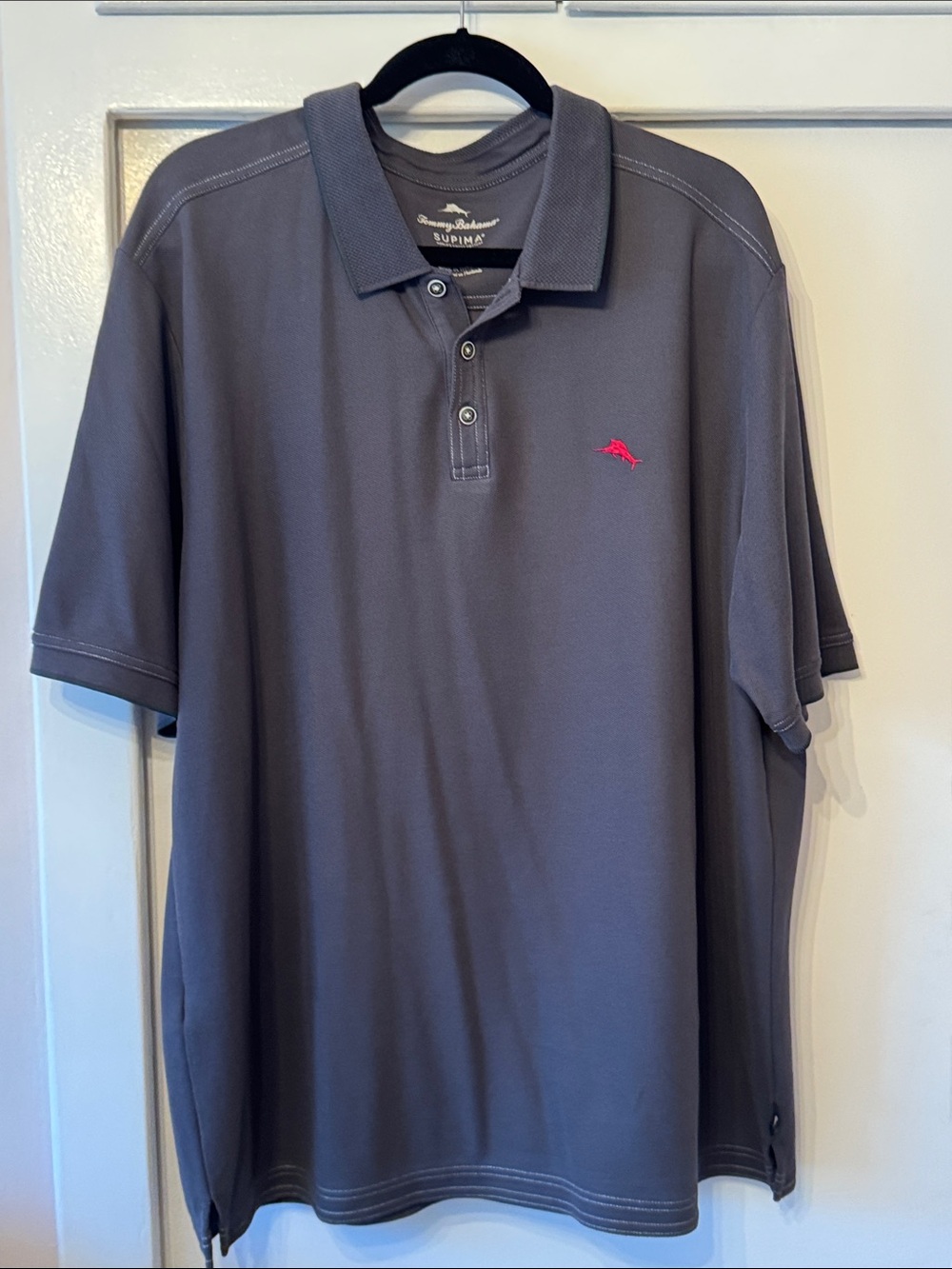 Tommy Bahama Denim/Blue Polo with Red Embroidered Logo